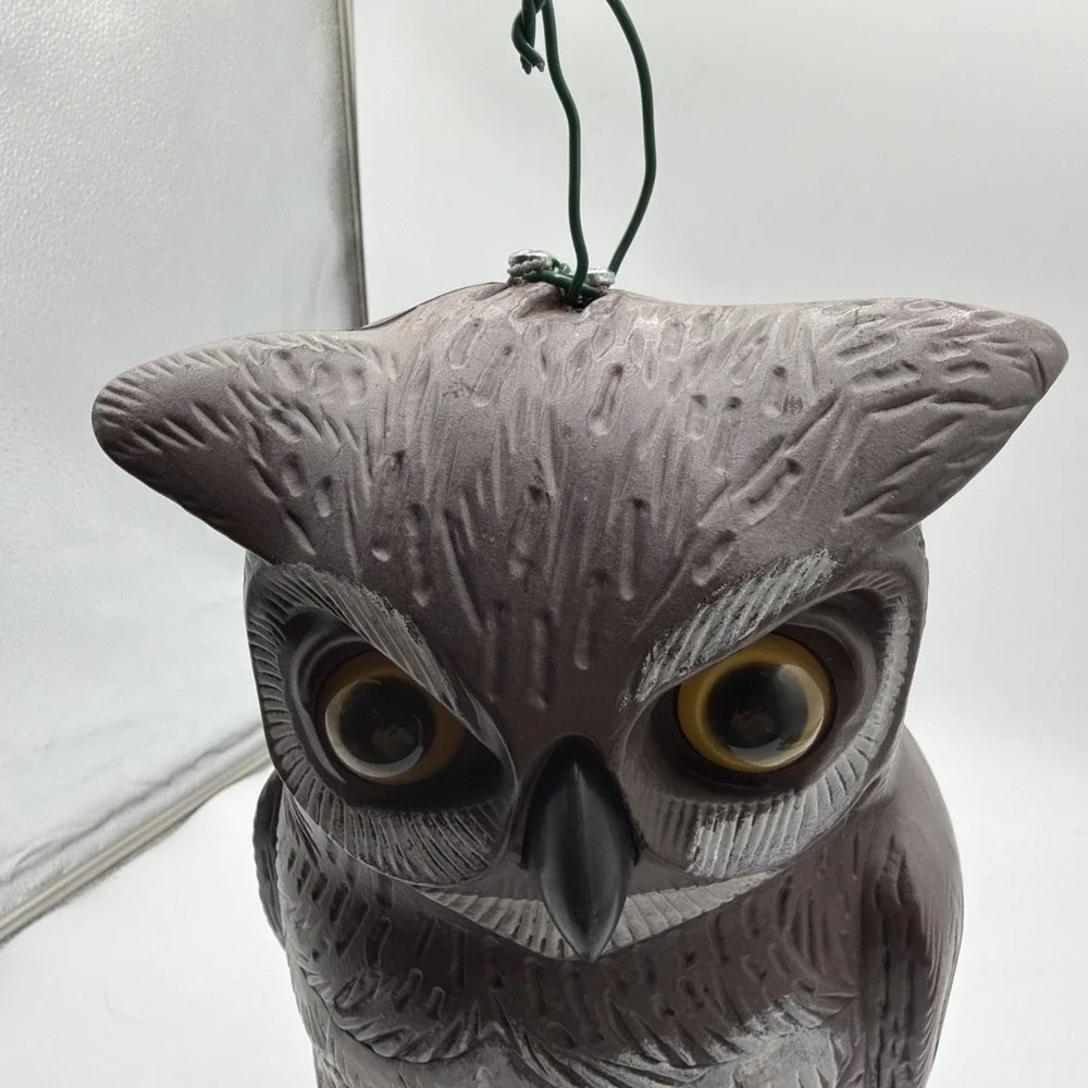 Vtg Dalen Products Plastic Blow Mold 14in Owl Decoy Garden Pest Deterrent